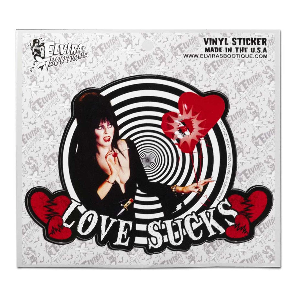 Elvira Love Sucks Balloon Sticker