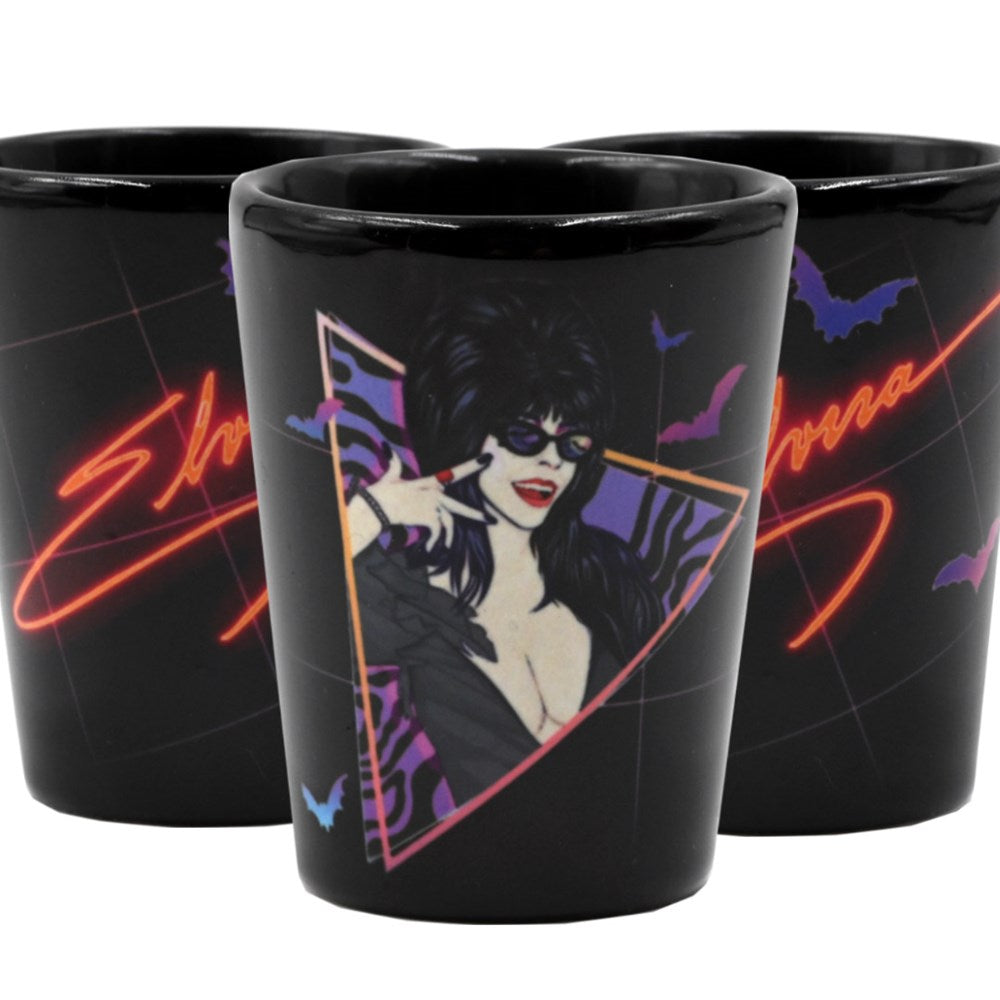 Elvira New Wave Bats Ceramic Shot Glass