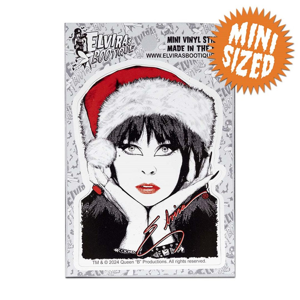 Elvira Santa Face Signature Mini Sticker