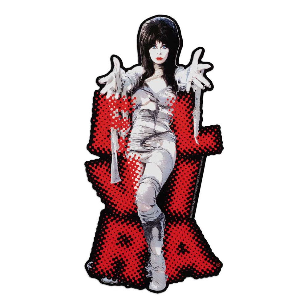 Elvira Mummy Red Logo Sticker