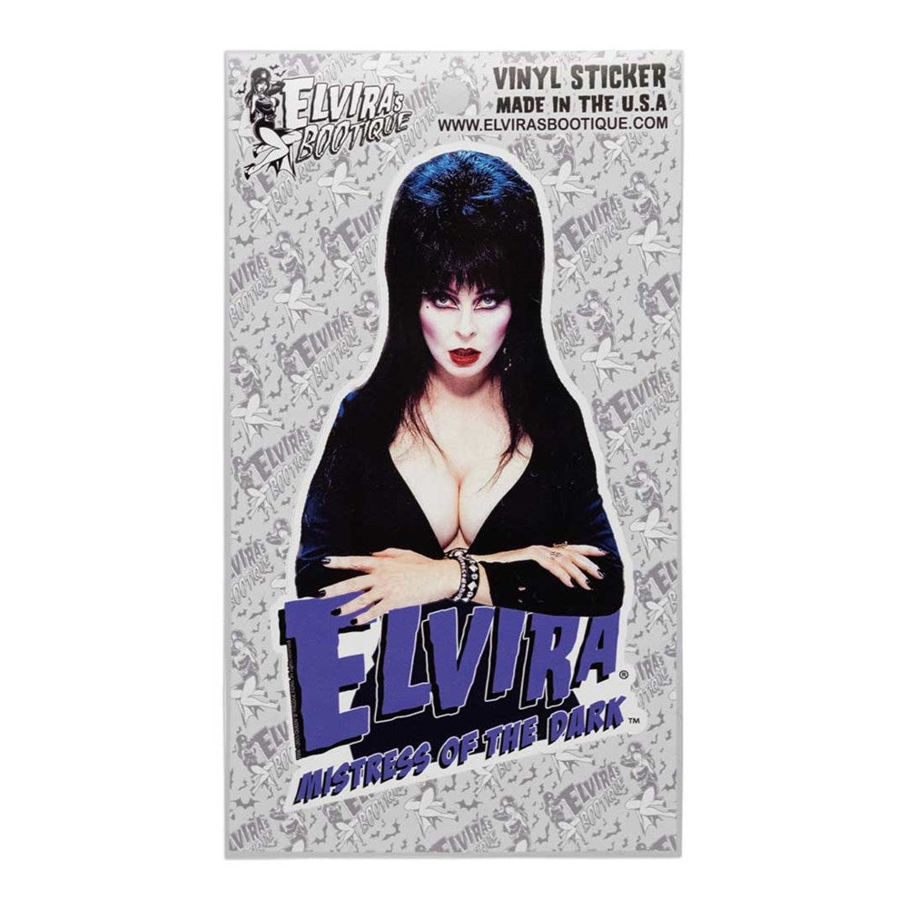 Elvira Portrait Purple Logo Sticker