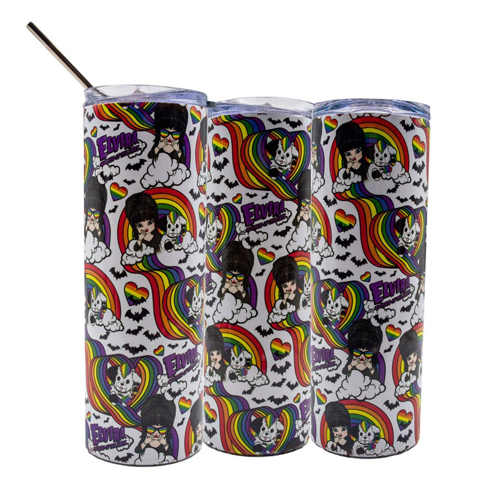 Elvira And Friends Cutie Rainbow Skinny Tumbler