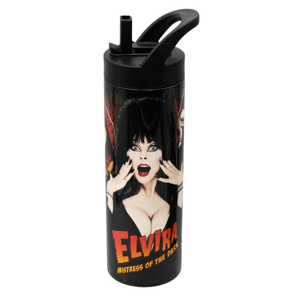 Elvira Red Collage Portable Handle Skinny Tumbler