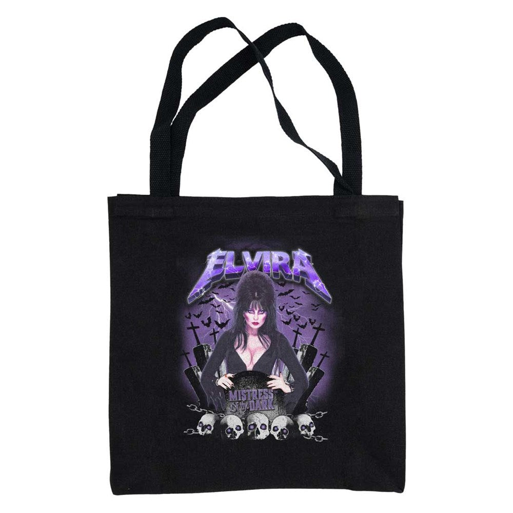 Elvira Ride The Bats Black Tote Bag
