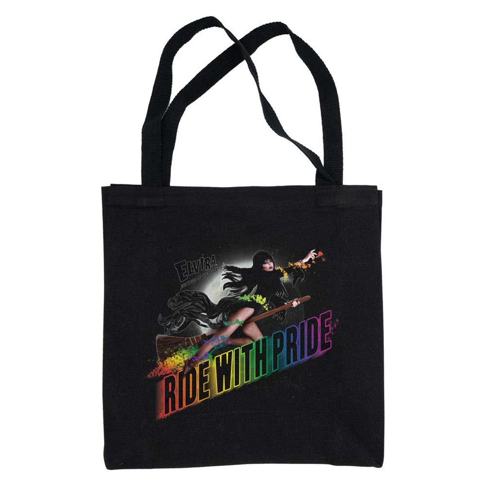 Elvira Ride With Pride Black Tote Bag