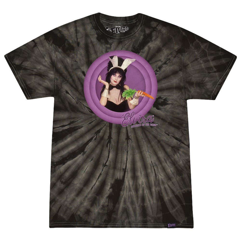 Elvira Bunny Tunes Black Tie Dye T-shirt
