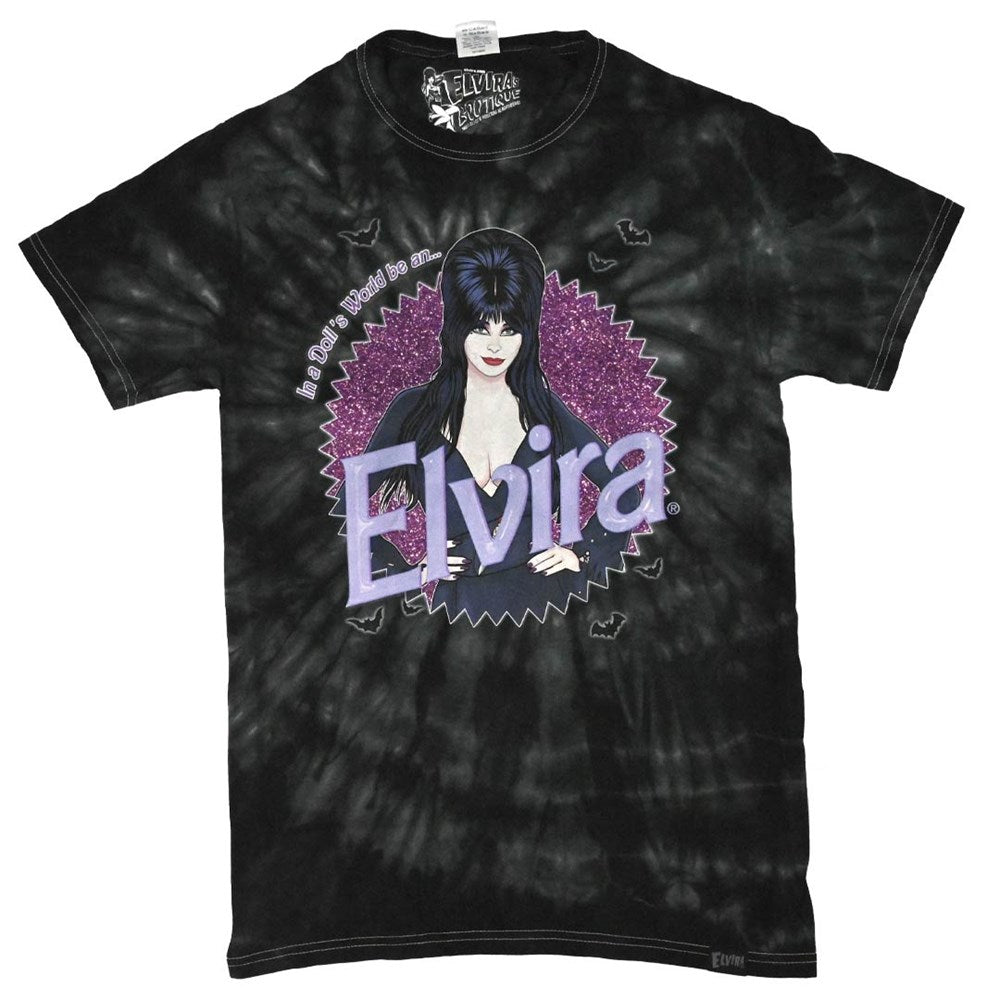 Elvira World Dark Black Tie Dye T-shirt