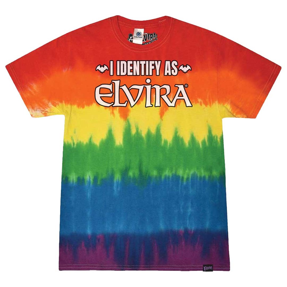 I Identify As Elvira Rainbow Tie Dye T-shirt
