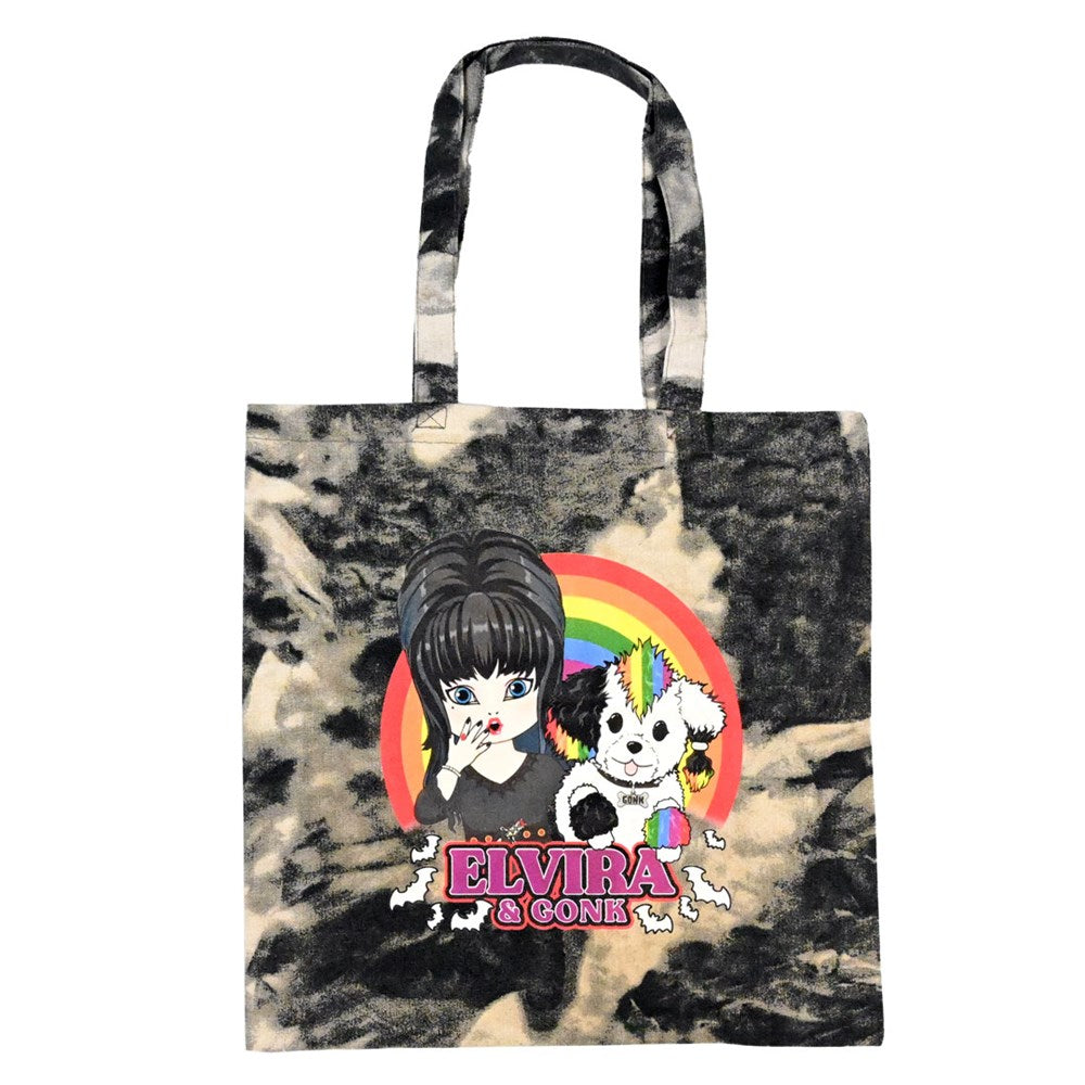 Elvira And Friends Cutie Rainbow Tie Dye Tote Bag