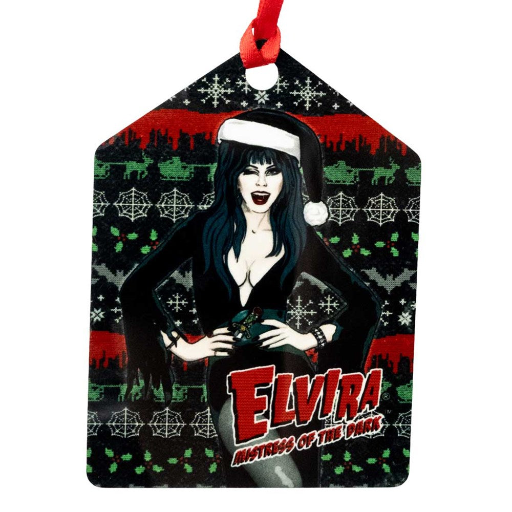 Elvira Wink Xmas Sweater Tag Ornament