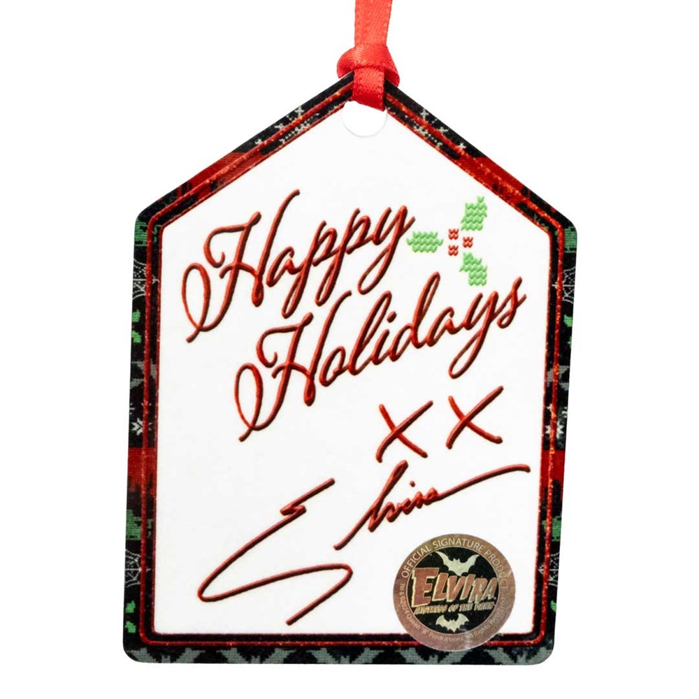 Elvira Wink Xmas Sweater Tag Ornament