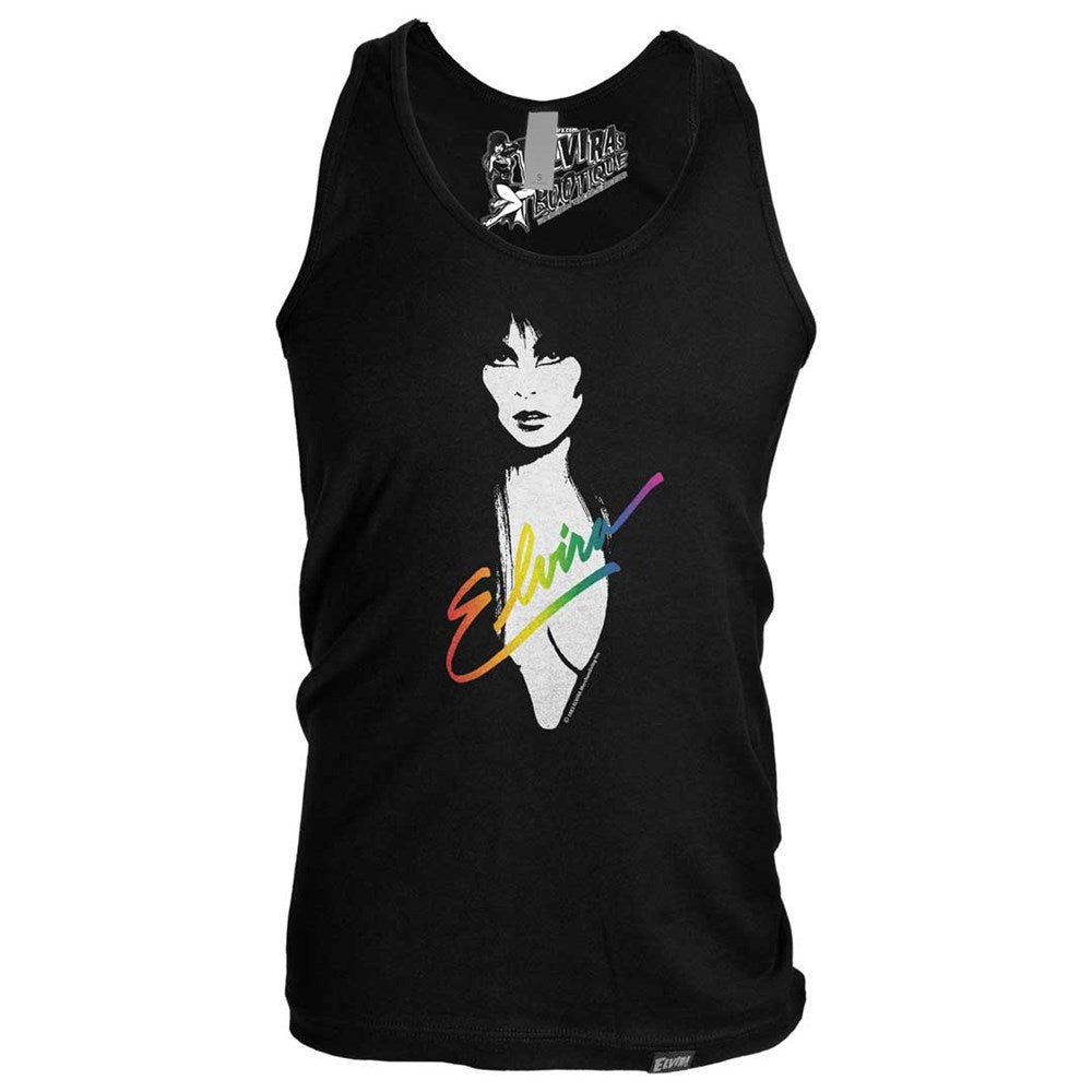 Elvira 1983 Rainbow Men's Black Tank