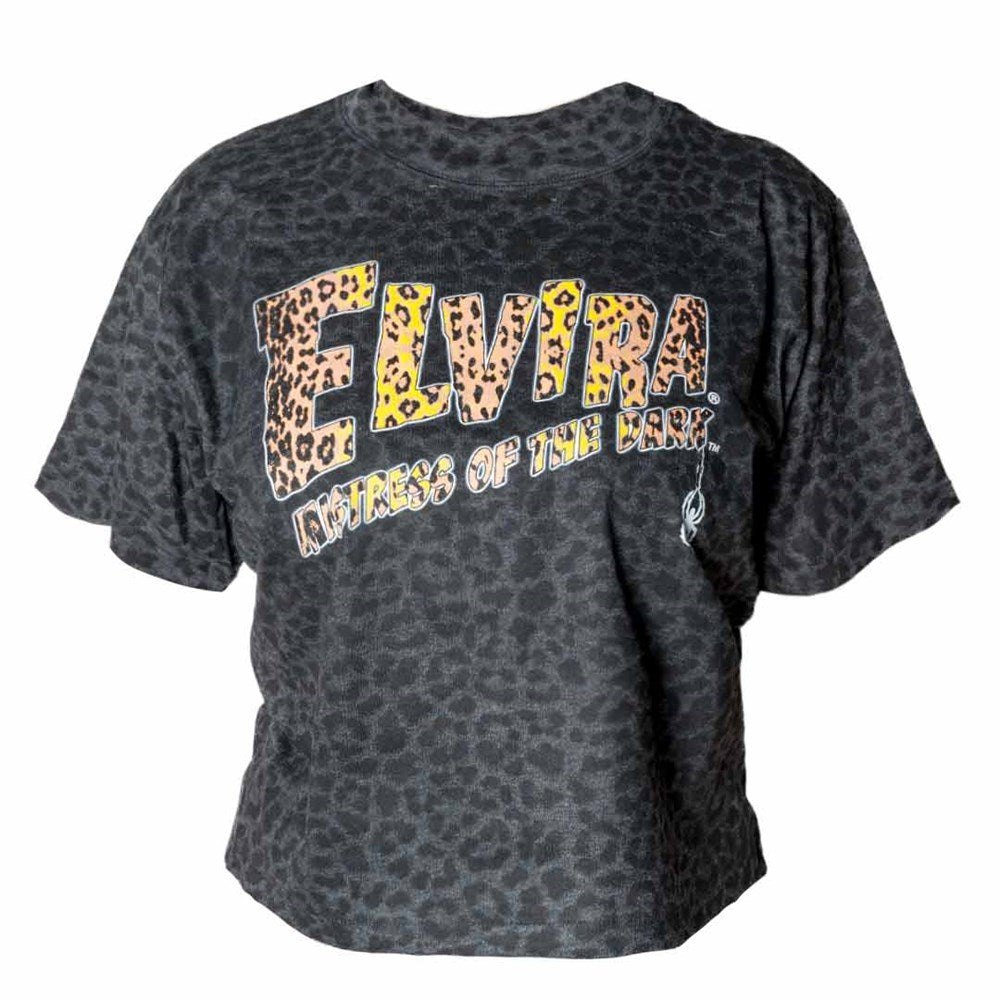 Elvira Leo Logo Leopard Crop Tee