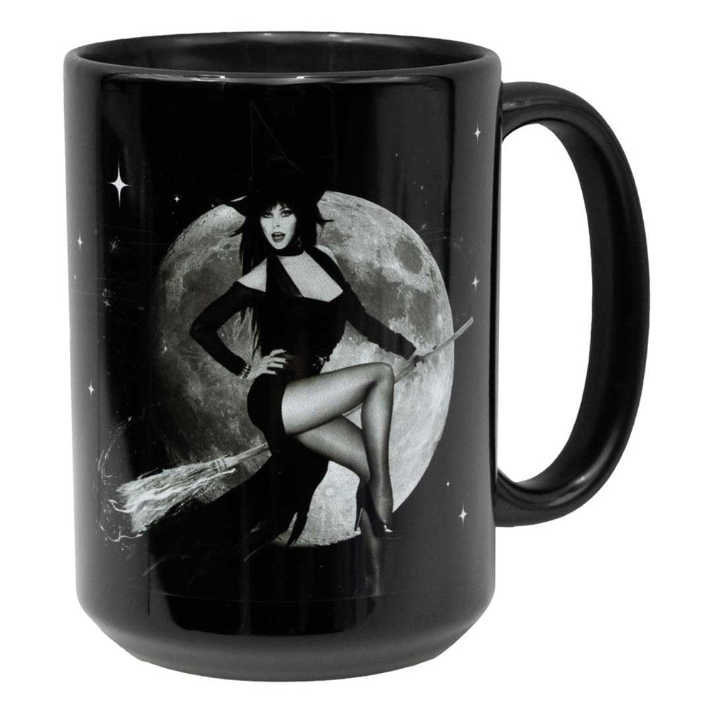 Elvira Moon Witch Photo 15 oz Black Mug