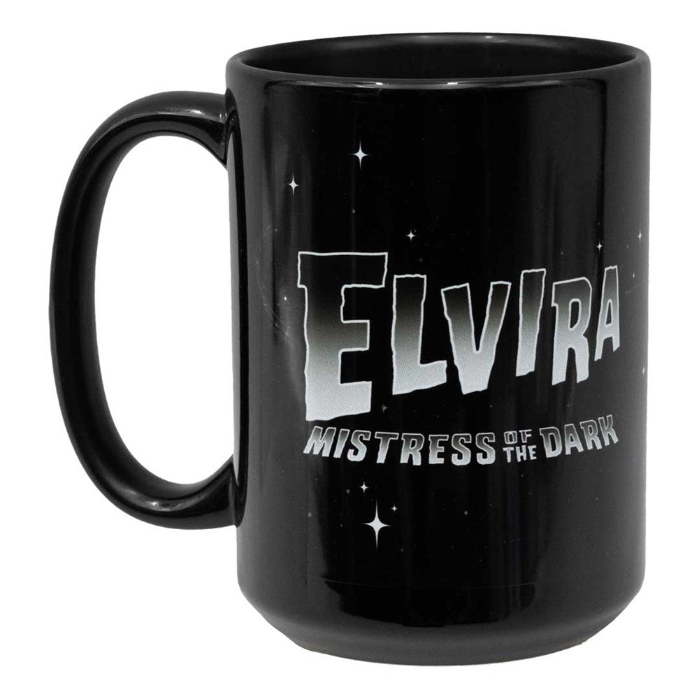 Elvira Moon Witch Photo 15 oz Black Mug