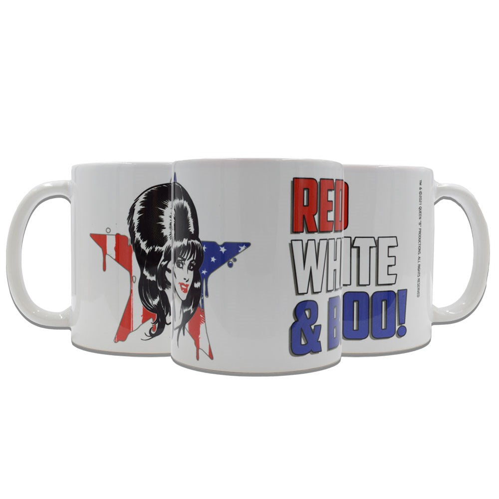 Elvira Red White And BOO Star Mug