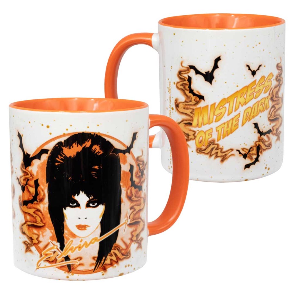 Elvira 80s Moon Orange Rim Mug