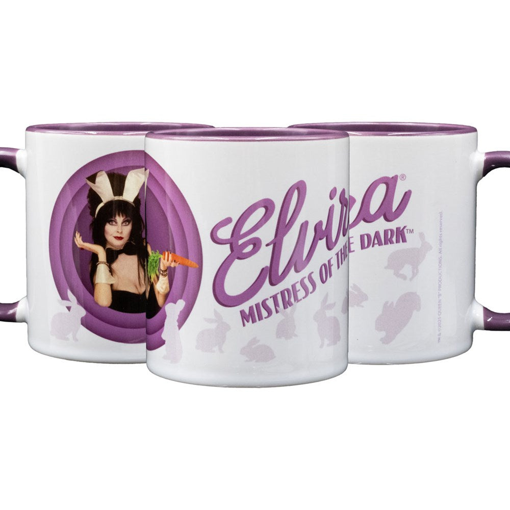 Elvira Bunny Tunes Purple Rim Mug