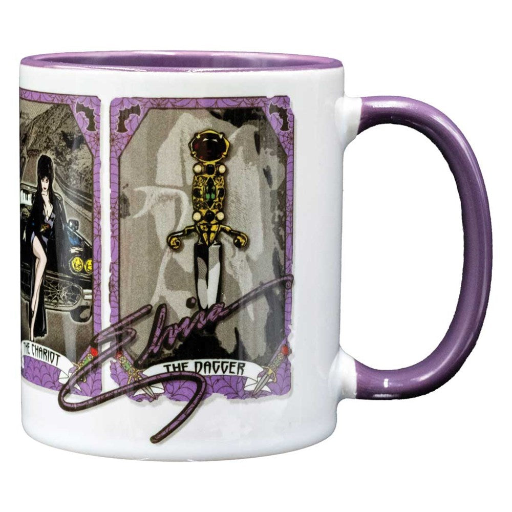 Elvira Tarot Card Repeat Purple Rim Mug