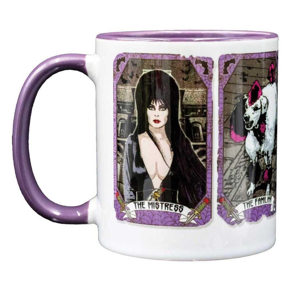 Elvira Tarot Card Repeat Purple Rim Mug