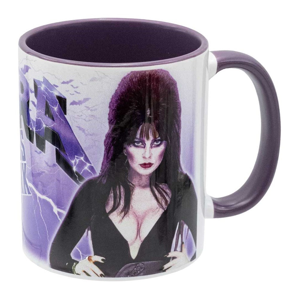 Elvira Ride The Bats Purple Rim Mug