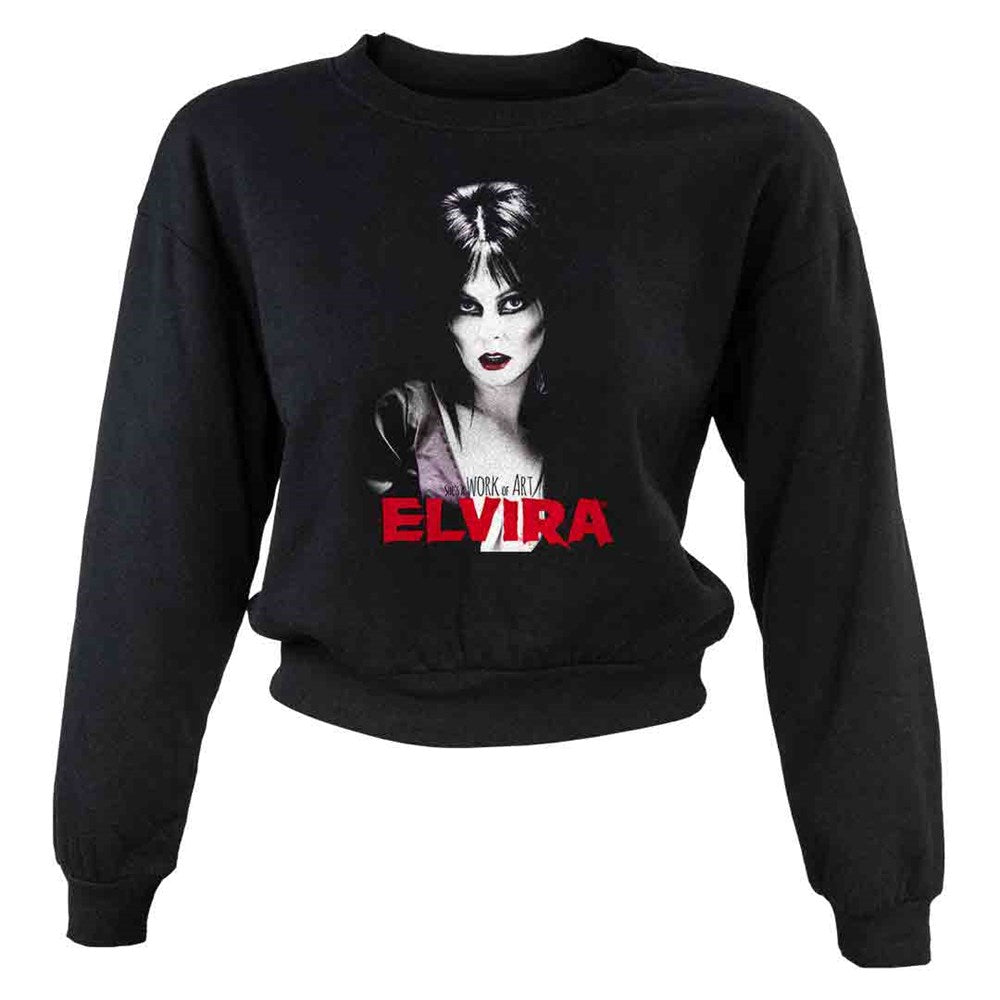 Elvirifier Pullover Crop Sweater Top