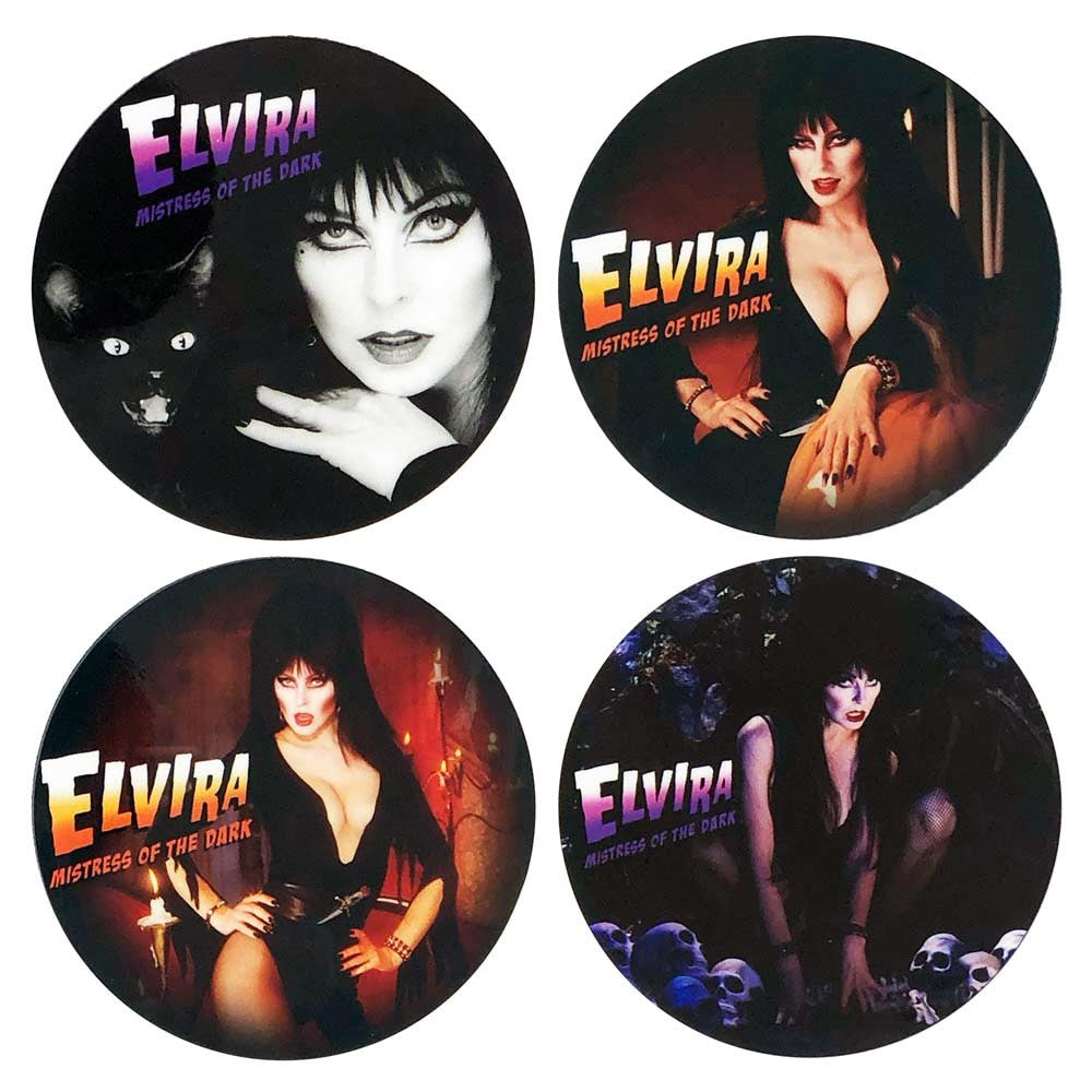 Elvira Halloween Round Coaster Set