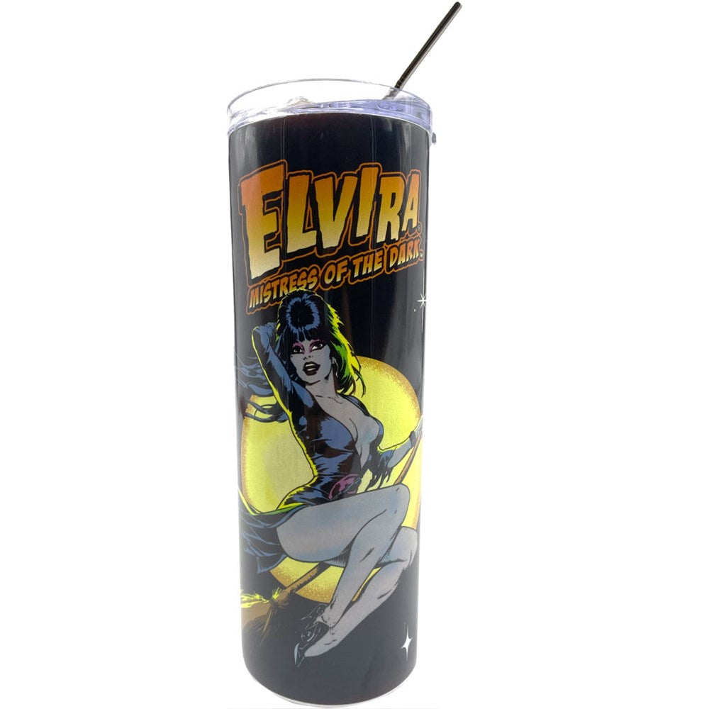 Elvira Comic Witch Black Skinny Tumbler
