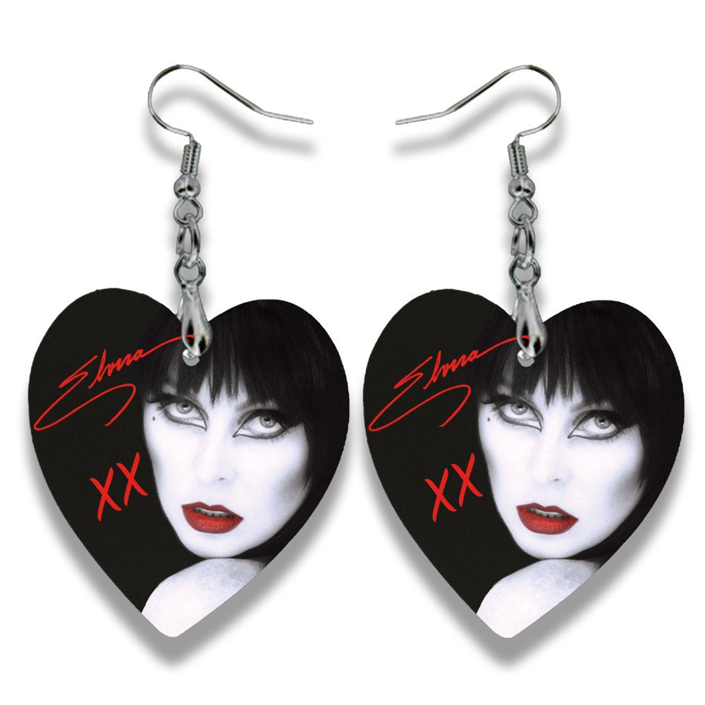 Elvira Red Lips Heart Earrings