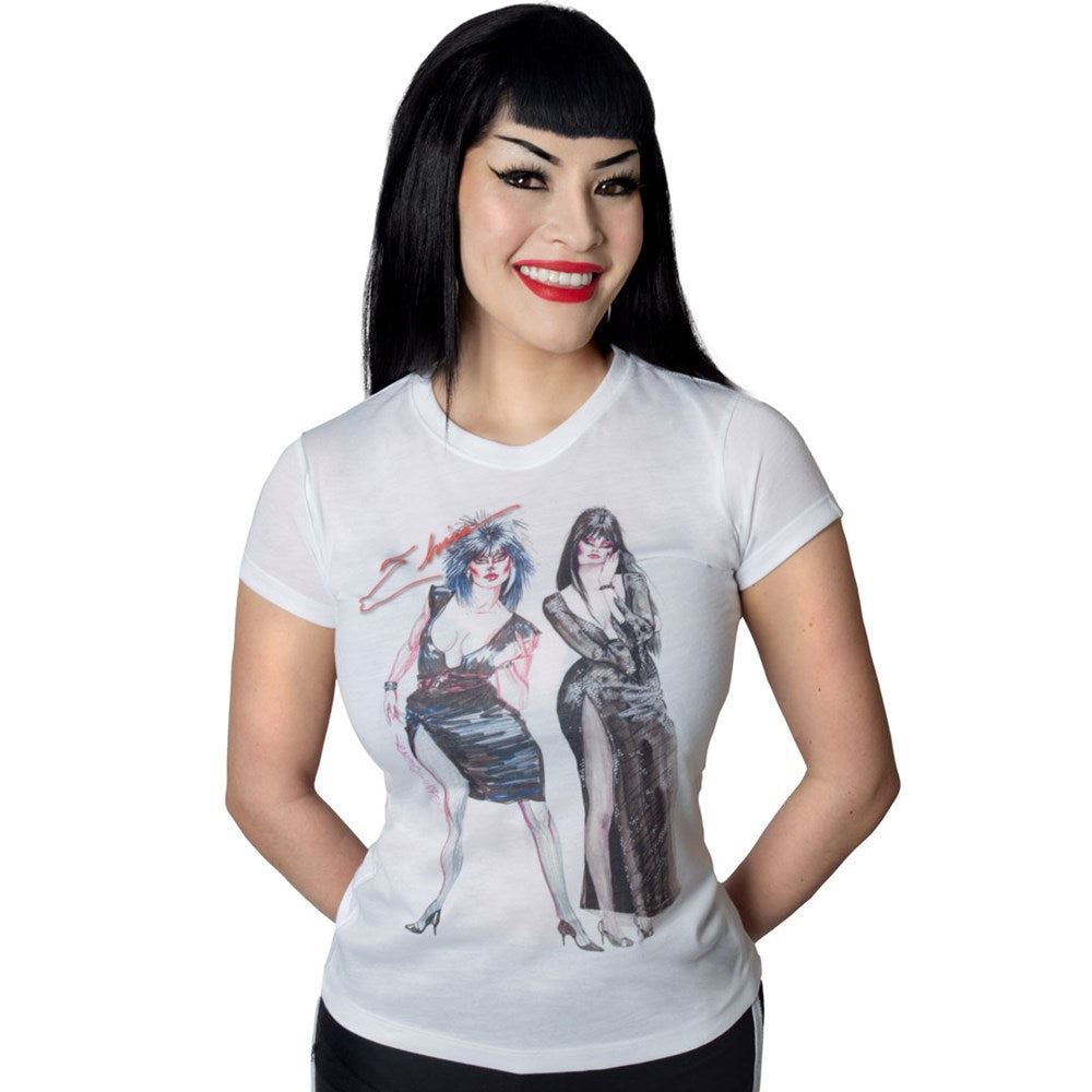 Elvira X Robert Redding Sketch New Wave Womens Sub Tee