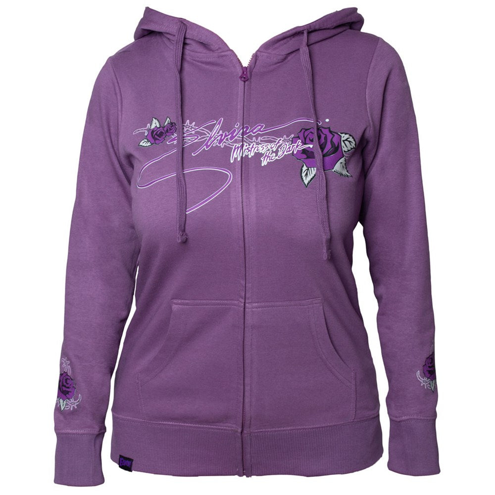 Elvira Barb Rose Womens Zip Up Hoodie