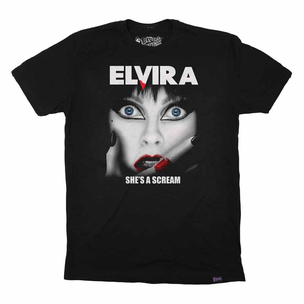 Elvira She's A Scream Mens Black T-shirt