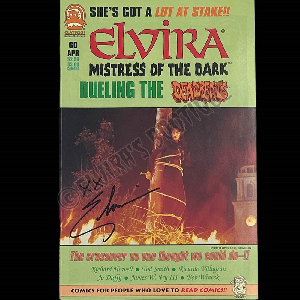 Elvira Autographed Claypool Mistress Of The Dark Issue 60