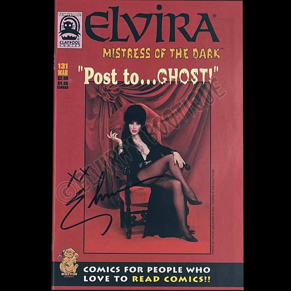 Elvira Autographed Claypool Mistress Of The Dark Issue 131 Elviras