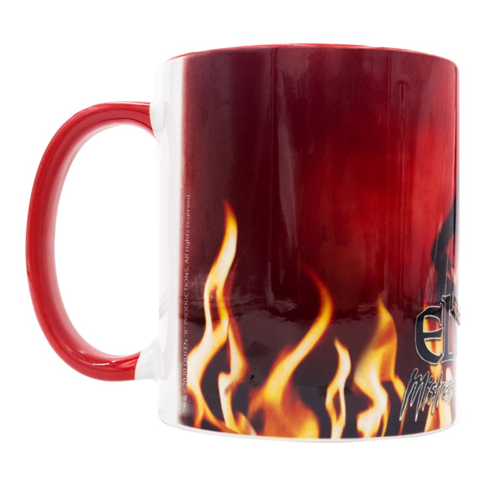 Elvira In Flames Red Rim Mug