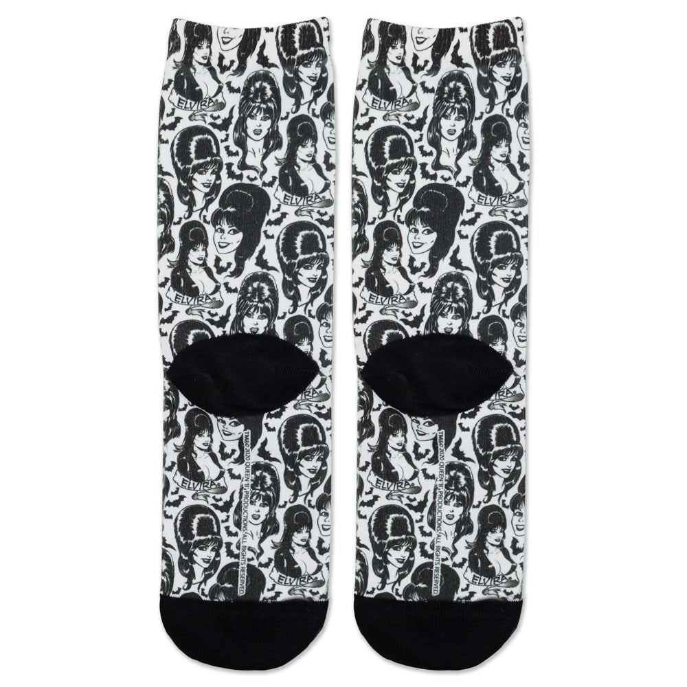 Elvira Comic Head Repeat Socks