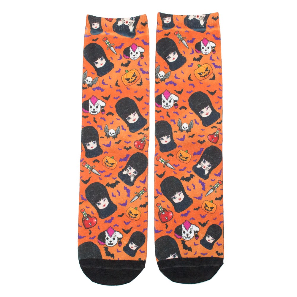 Elvira Spooky Cutie Repeat Orange Socks