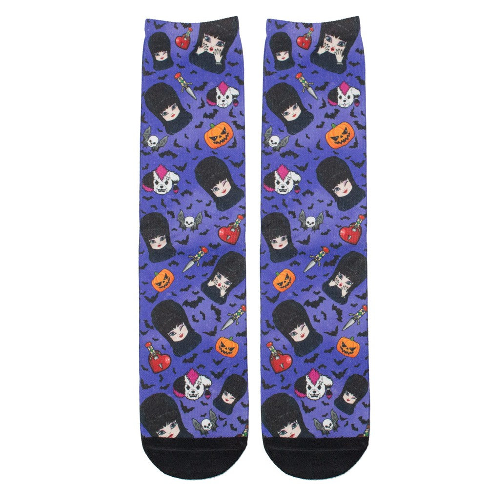Elvira Spooky Cutie Repeat Purple Socks