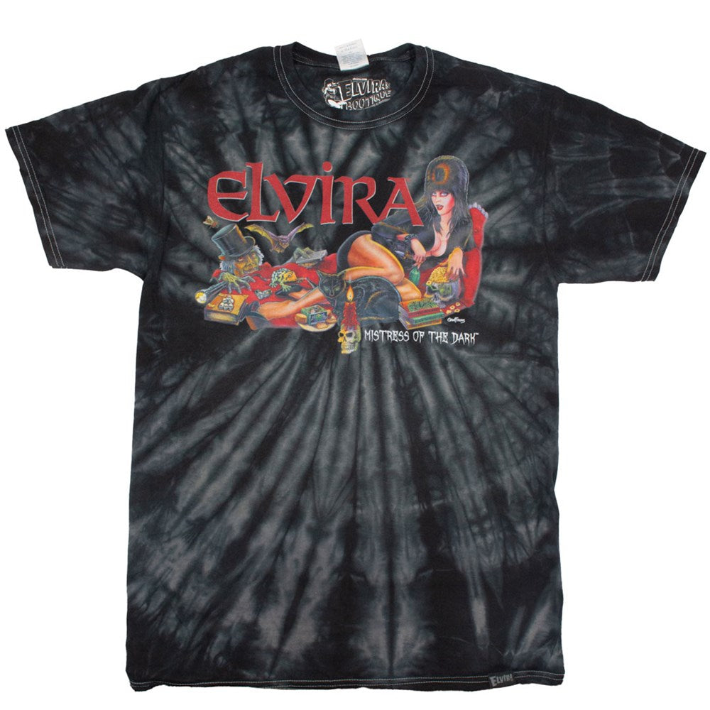 Elvira Pinball Sofa Black Tie Dye T-shirt