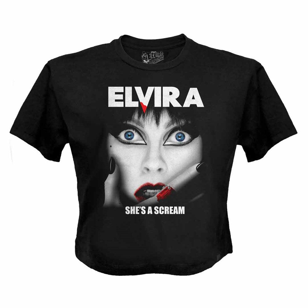 Elvira Shes A Scream Crop Tee