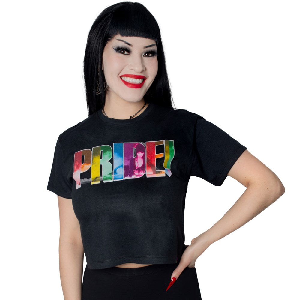 Elvira Pride Lay Down Crop Tee