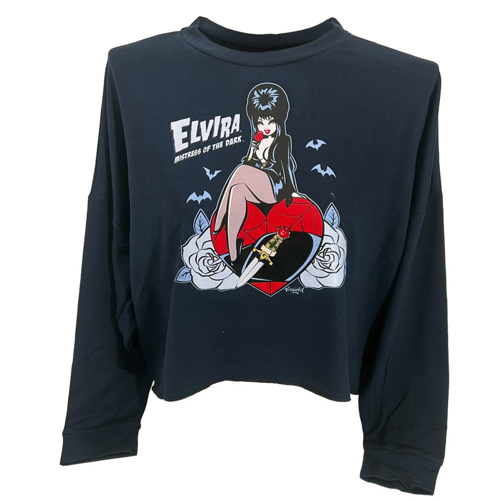 Elvira Blue Rose Nightfall Navy Top – Elviras Bootique