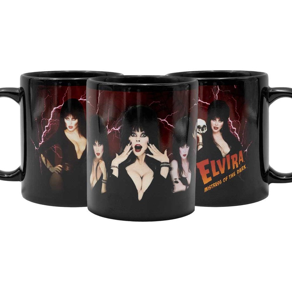 Elvira Collage Red 11 oz Black Mug
