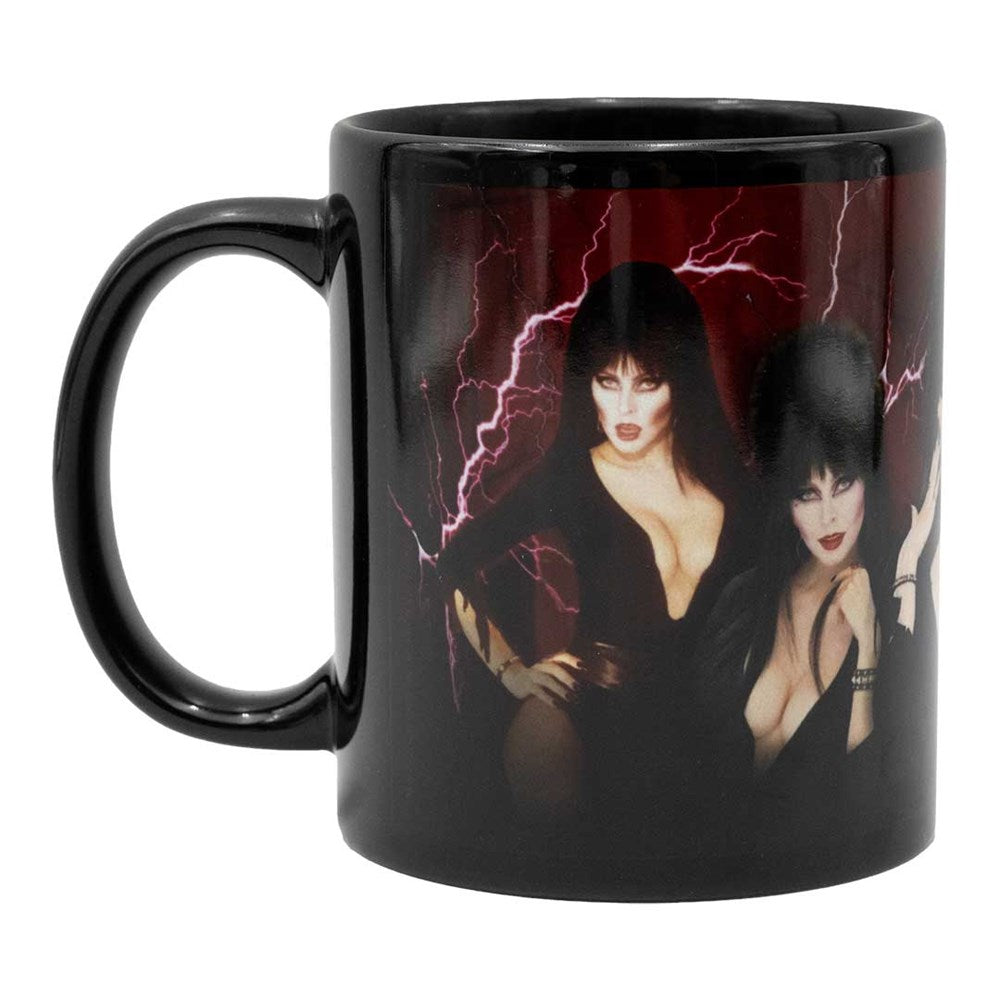 Elvira Collage Red 11 oz Black Mug