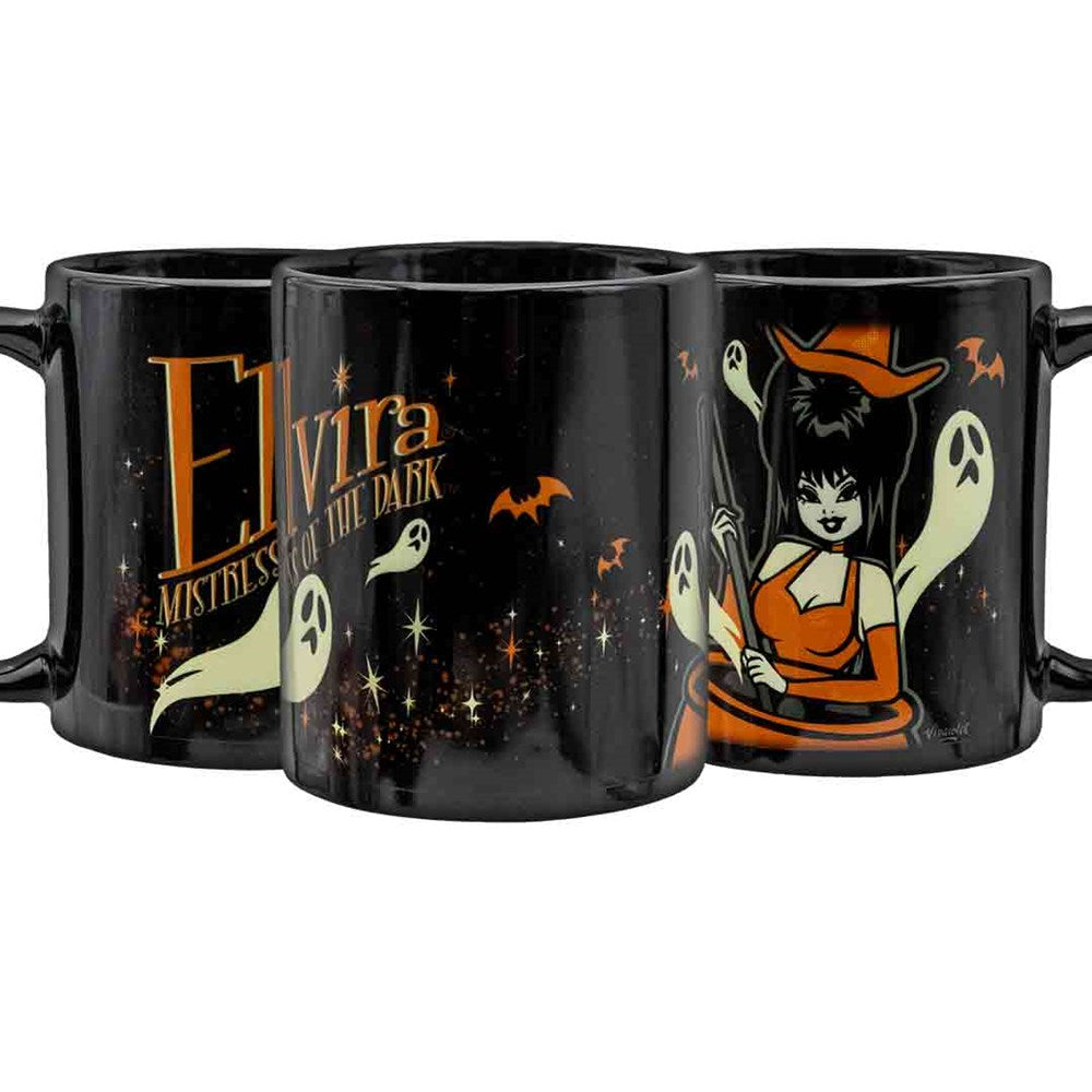 Elvira Vintage Witch Cauldron 11oz Black Mug