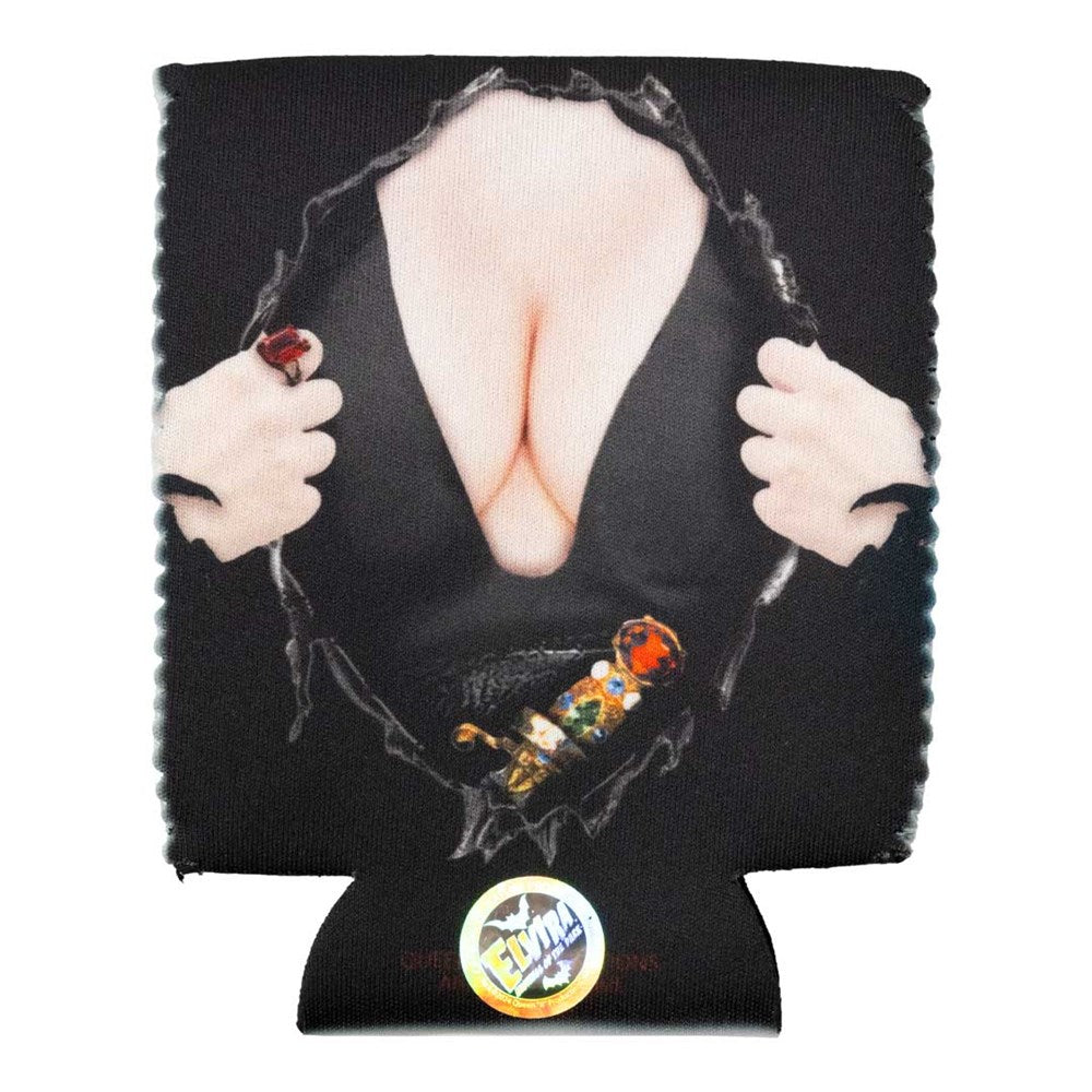 Elvira Chest Burst Black 12oz Can Cooler