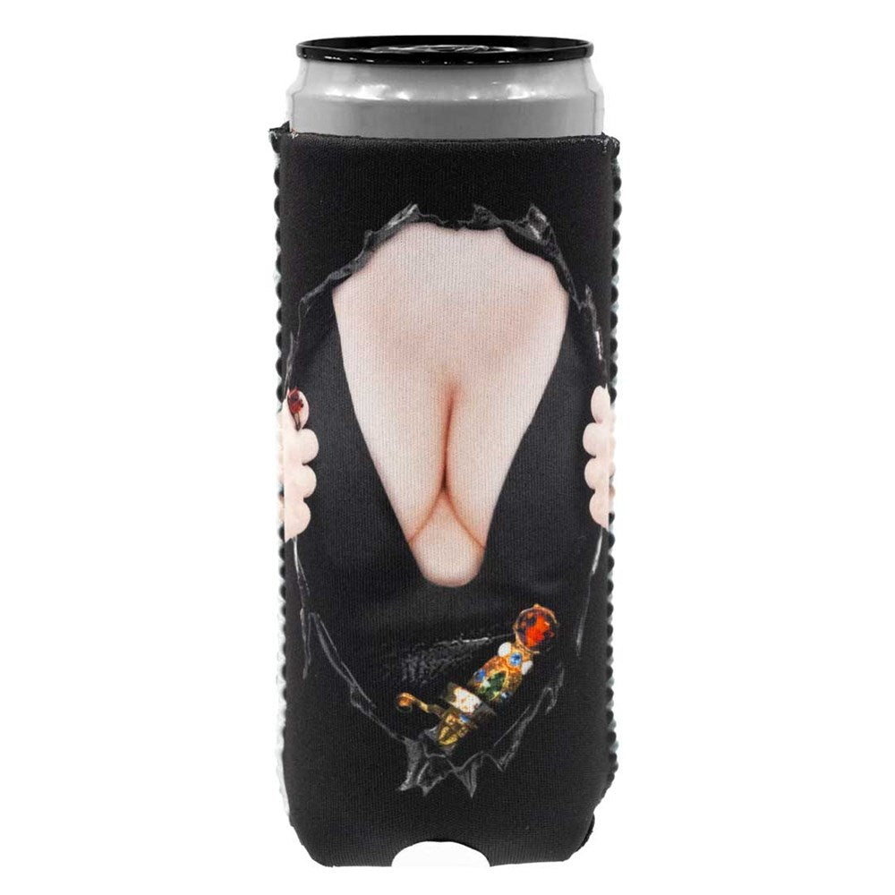 Elvira Chest Burst Black Slim Can Cooler