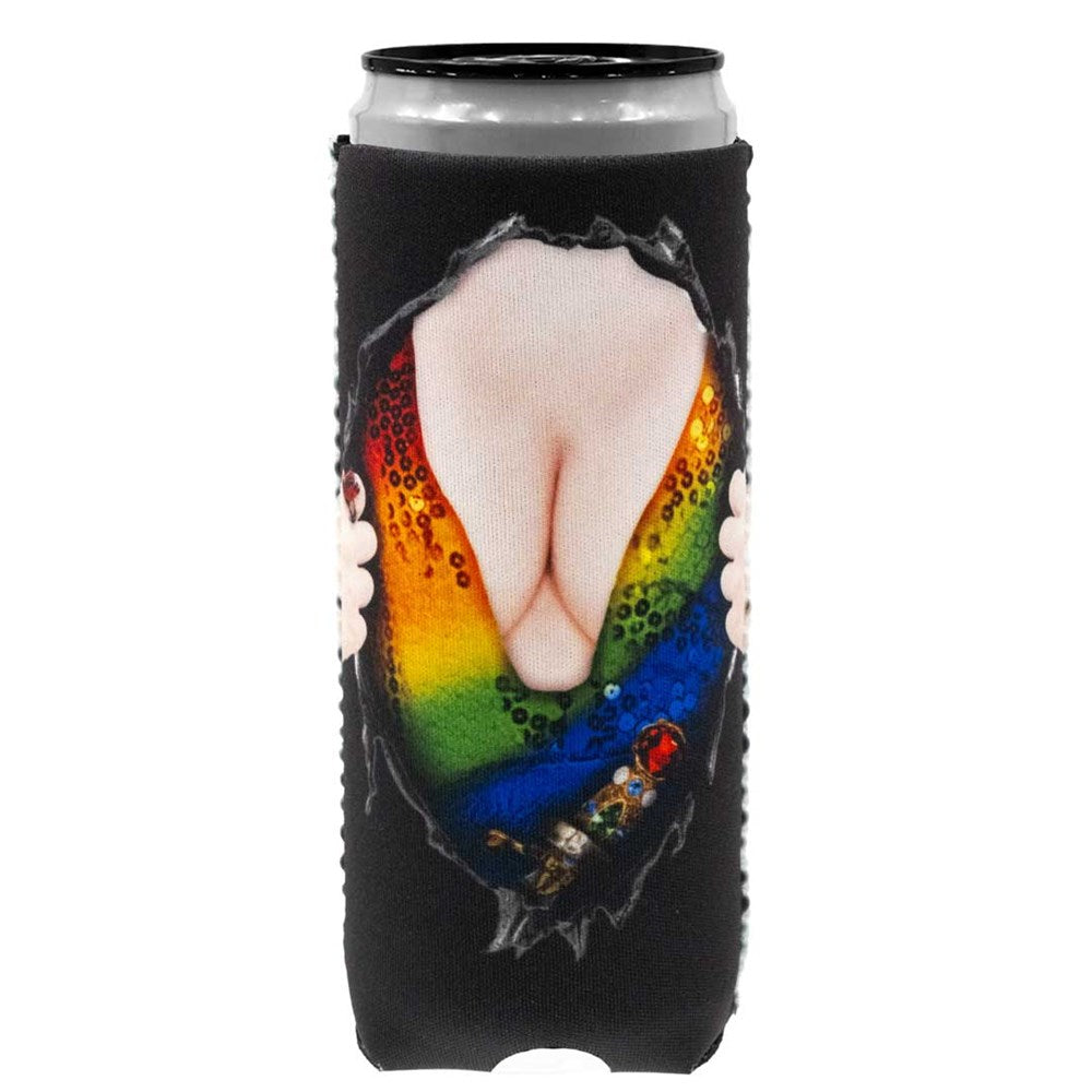 Elvira Chest Burst Rainbow Slim Can Cooler