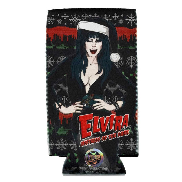Elvira Wink Xmas Sweater Slim Can Cooler