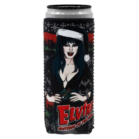 Elvira Wink Xmas Sweater Slim Can Cooler